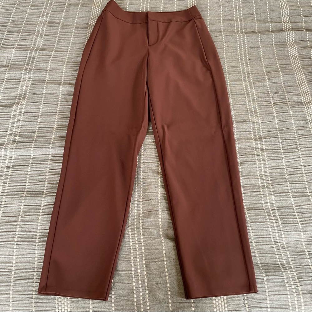 Athleta Stellar Trouser Straight Leg Rust Orange Red Sz 2 Travel Office NWOT